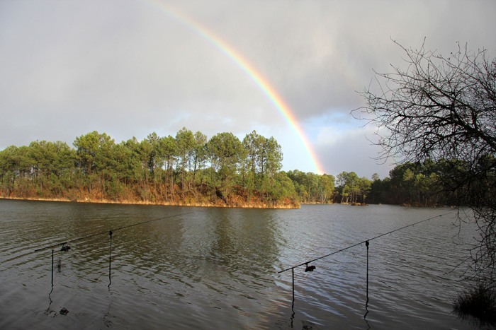 Was deze regenboog een voorteken dat we nog vis konden verwachten?