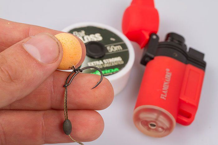 De pop-ups kan je met Bait Floss aan de rig ring knopen.