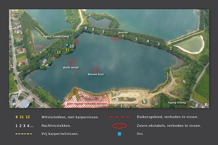 De door mij beviste stekken op dit fraaie water.