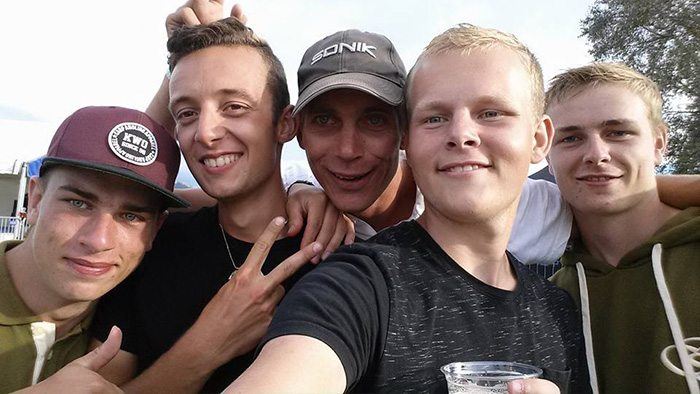 Stan, tweede van rechts, samen met zijn makkers tijdens het WCC.